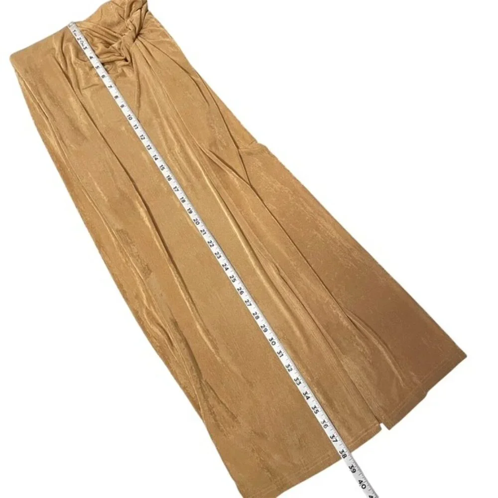 NWT Significant Other Ivy Mini Skirt Midi Overlay Sand Gold Tan US Size 6